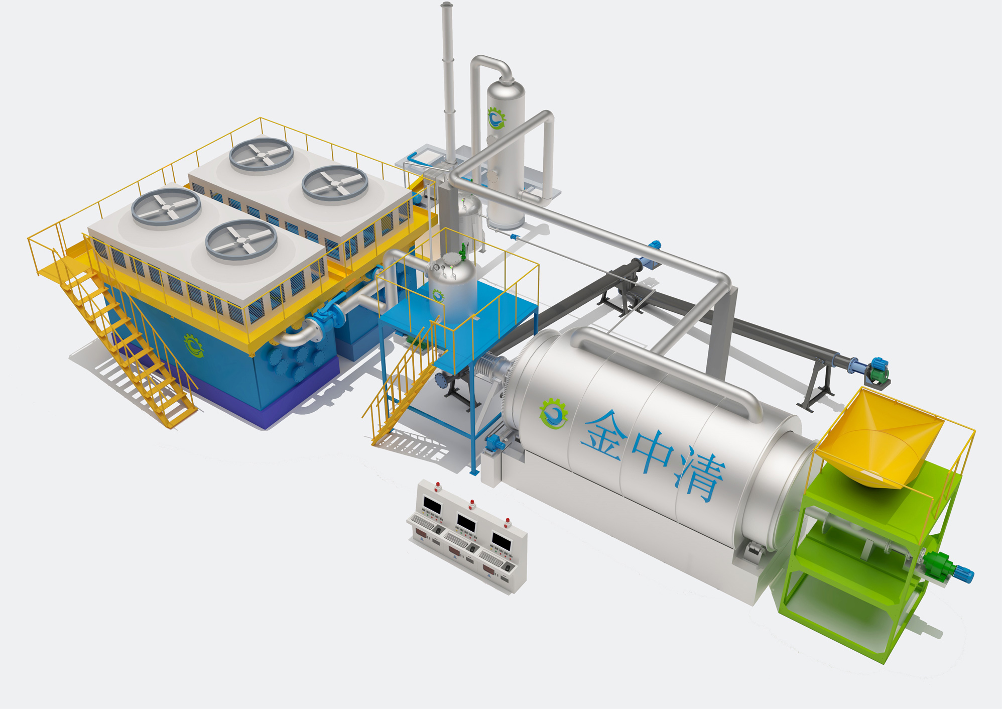 Equipment for detoxification and pyrolysis of manure in breeding farms