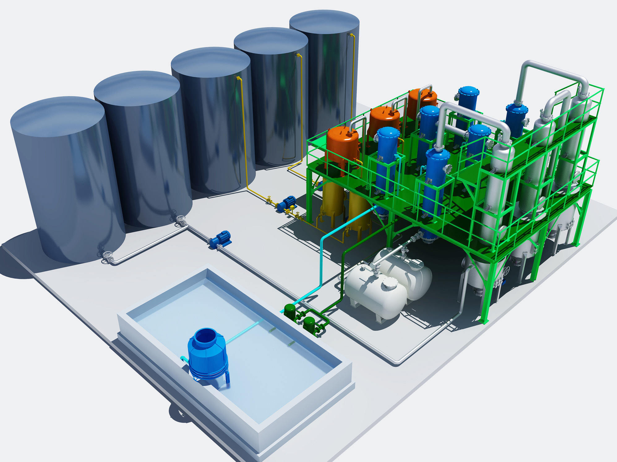 Continuous distillation equipment for biodiesel