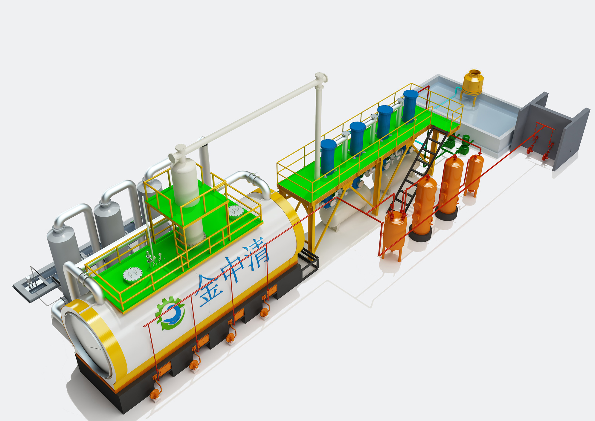 Waste engine oil, fuel oil purification, base oil distillation equipment