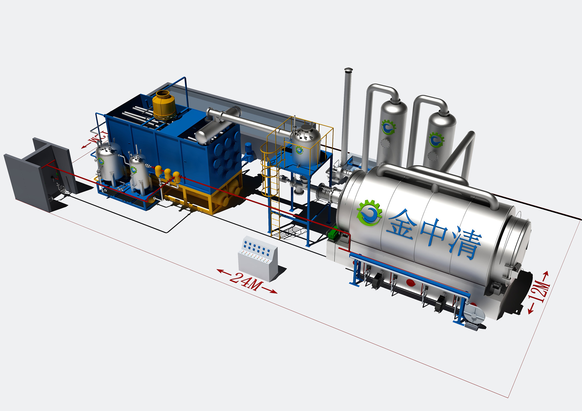 Waste tire recycling equipment